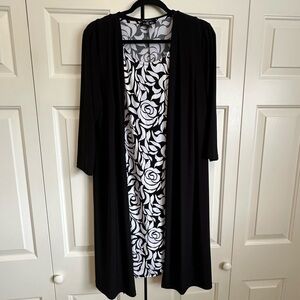 Roz&Ali white/ black rose slip dress with black 3/4 sleeve duster (unattached)